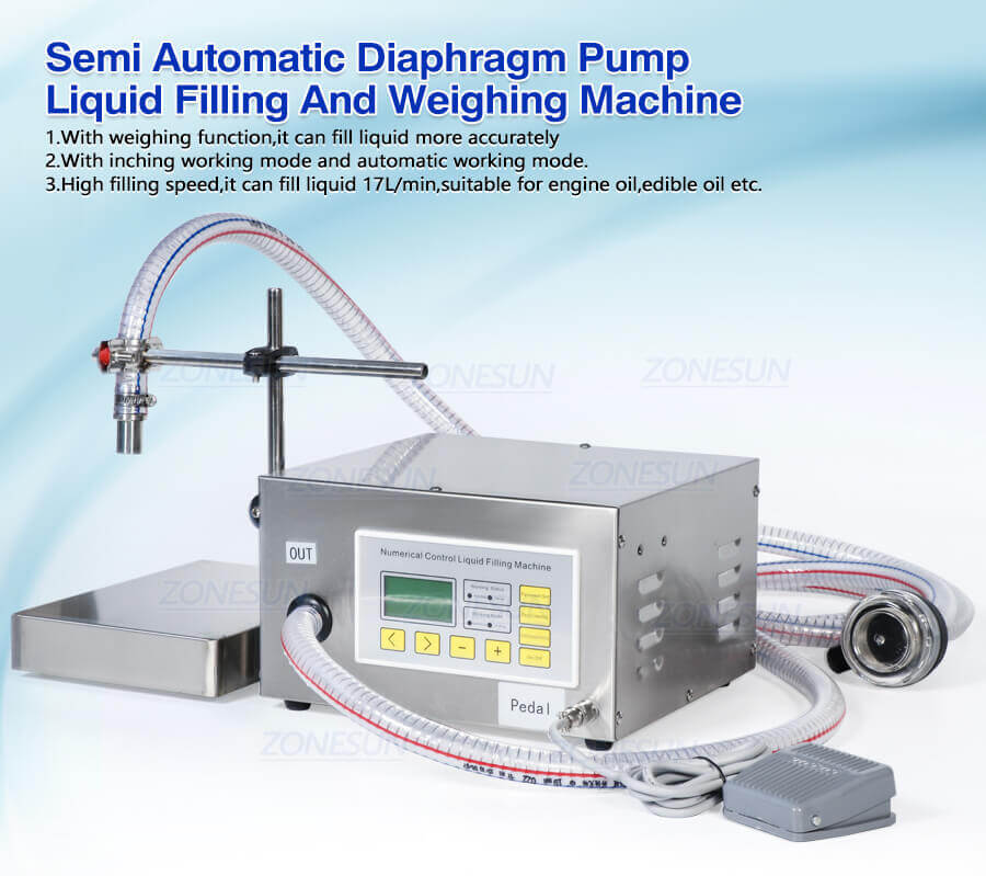 Diaphragm Pump Weighing Fillinng Machine-ZONESUN TECHNOLOGY LIMITED Diaphragm Pump Weighing Fillinng Machine-ZONESUN TECHNOLOGY LIMITED