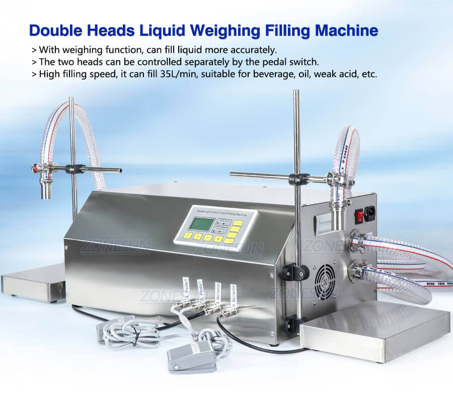 Double Head Diaphragm Pump Weighing Fillinng Machine-ZONESUN TECHNOLOGY LIMITED Double Head Diaphragm Pump Weighing Fillinng Machine-ZONESUN TECHNOLOGY LIMITED