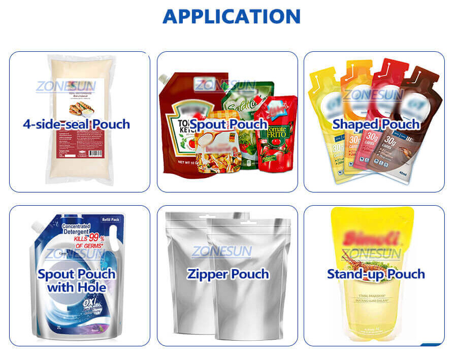 Automatic Premade Pouch Paste Filling Sealing Machine-ZONESUN TECHNOLOGY LIMITED Automatic Premade Pouch Paste Filling Sealing Machine-ZONESUN TECHNOLOGY LIMITED