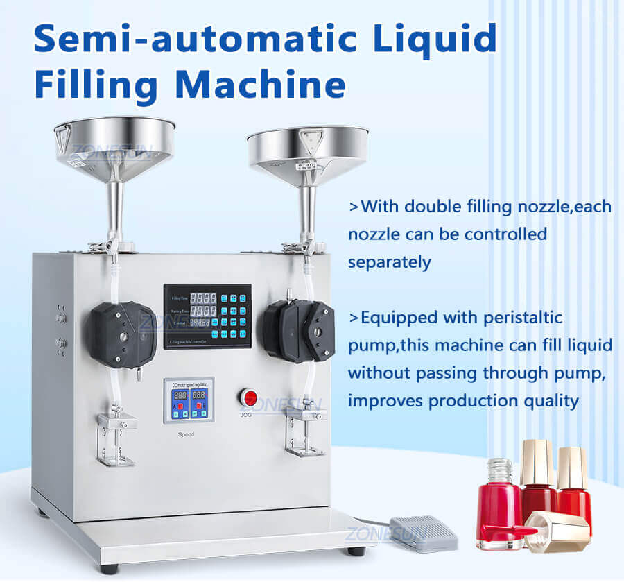 Double Head Nail Polish Filling Machine-ZONESUN TECHNOLOGY LIMITED Double Head Nail Polish Filling Machine-ZONESUN TECHNOLOGY LIMITED