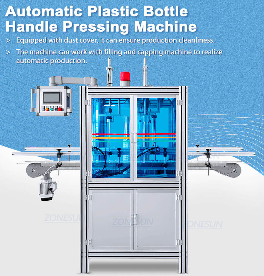 Automatic Plastic Bottle Handle Pressing Machine-ZONESUN TECHNOLOGY LIMITED Automatic Plastic Bottle Handle Pressing Machine-ZONESUN TECHNOLOGY LIMITED