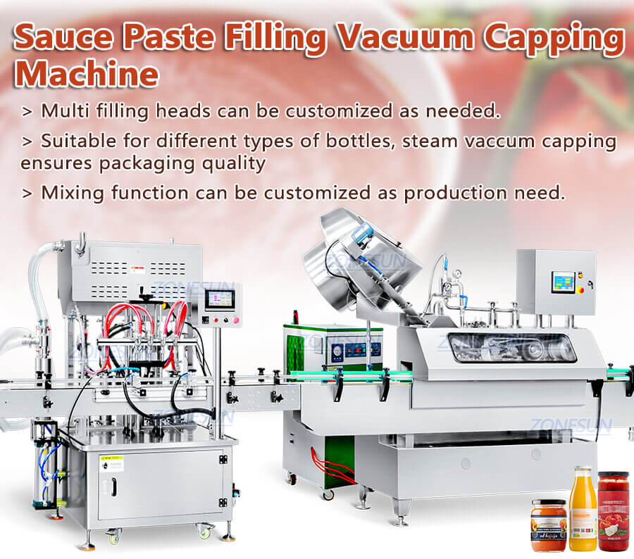 Sauce Paste Filling Vacuum Capping Machine-ZONESUN TECHNOLOGY LIMITED Sauce Paste Filling Vacuum Capping Machine-ZONESUN TECHNOLOGY LIMITED