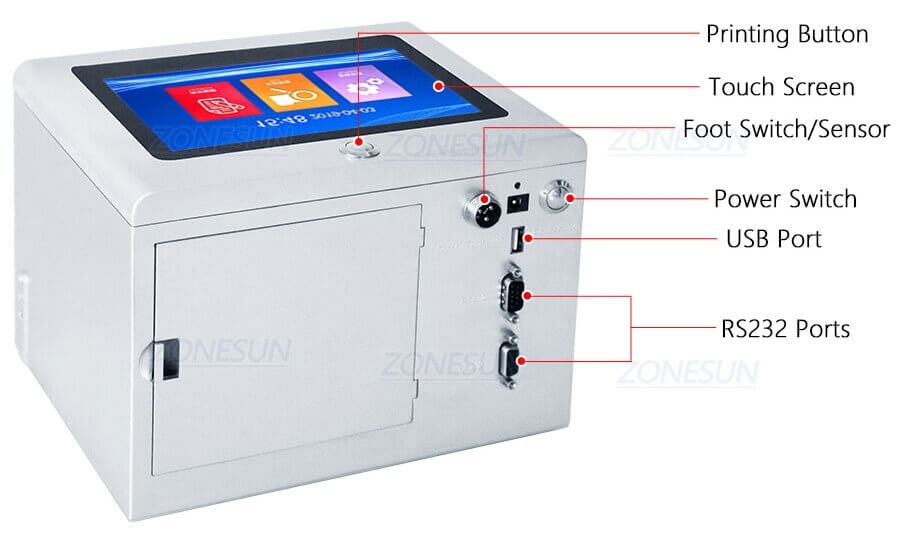 Semi Automatic Dektop Date Inkjet Printer-ZONESUN TECHNOLOGY LIMITED Semi Automatic Dektop Date Inkjet Printer-ZONESUN TECHNOLOGY LIMITED