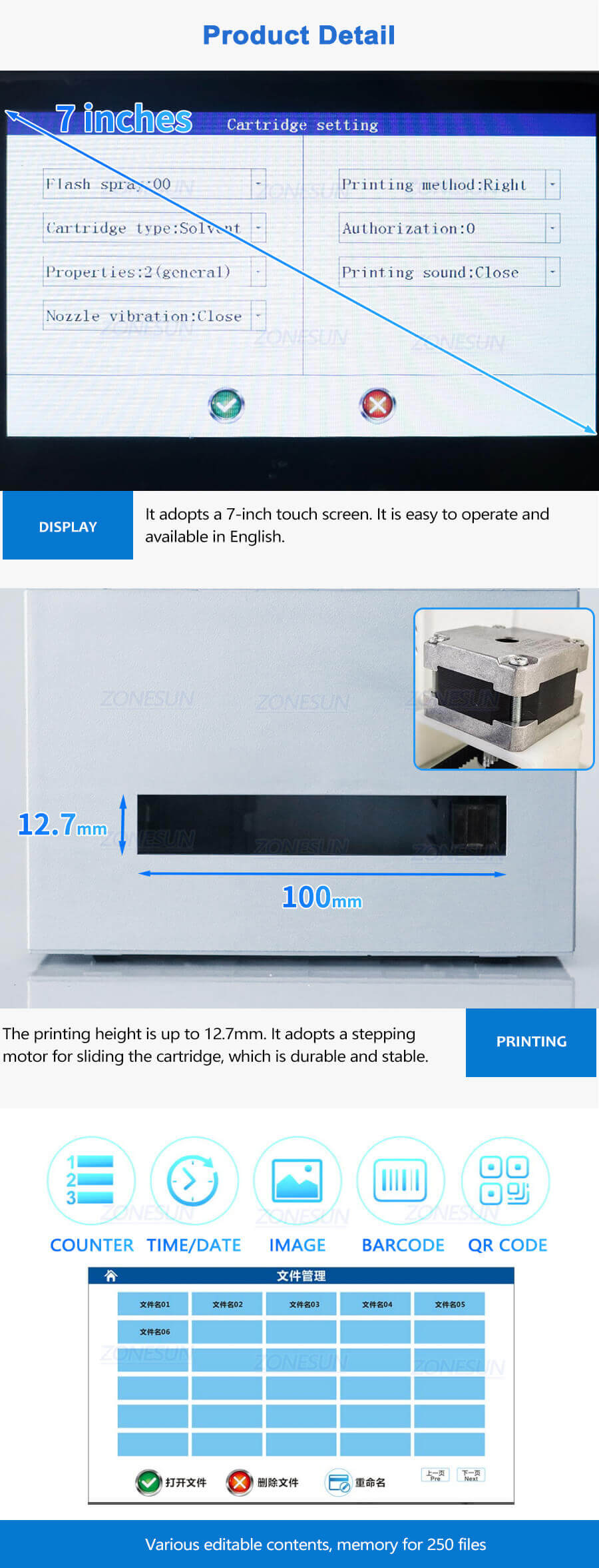 Semi Automatic Dektop Date Inkjet Printer-ZONESUN TECHNOLOGY LIMITED Semi Automatic Dektop Date Inkjet Printer-ZONESUN TECHNOLOGY LIMITED