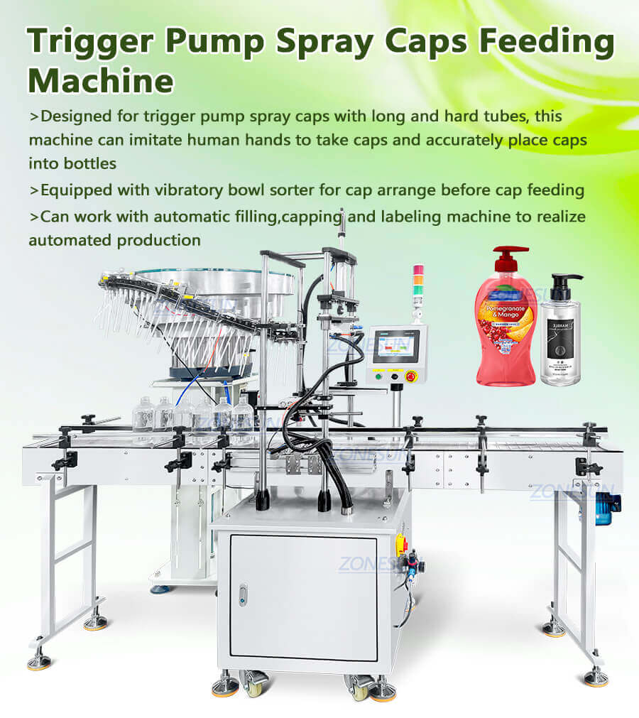 Trigger Pump Spray Caps Feeding Machine-ZONESUN TECHNOLOGY LIMITED Trigger Pump Spray Caps Feeding Machine-ZONESUN TECHNOLOGY LIMITED