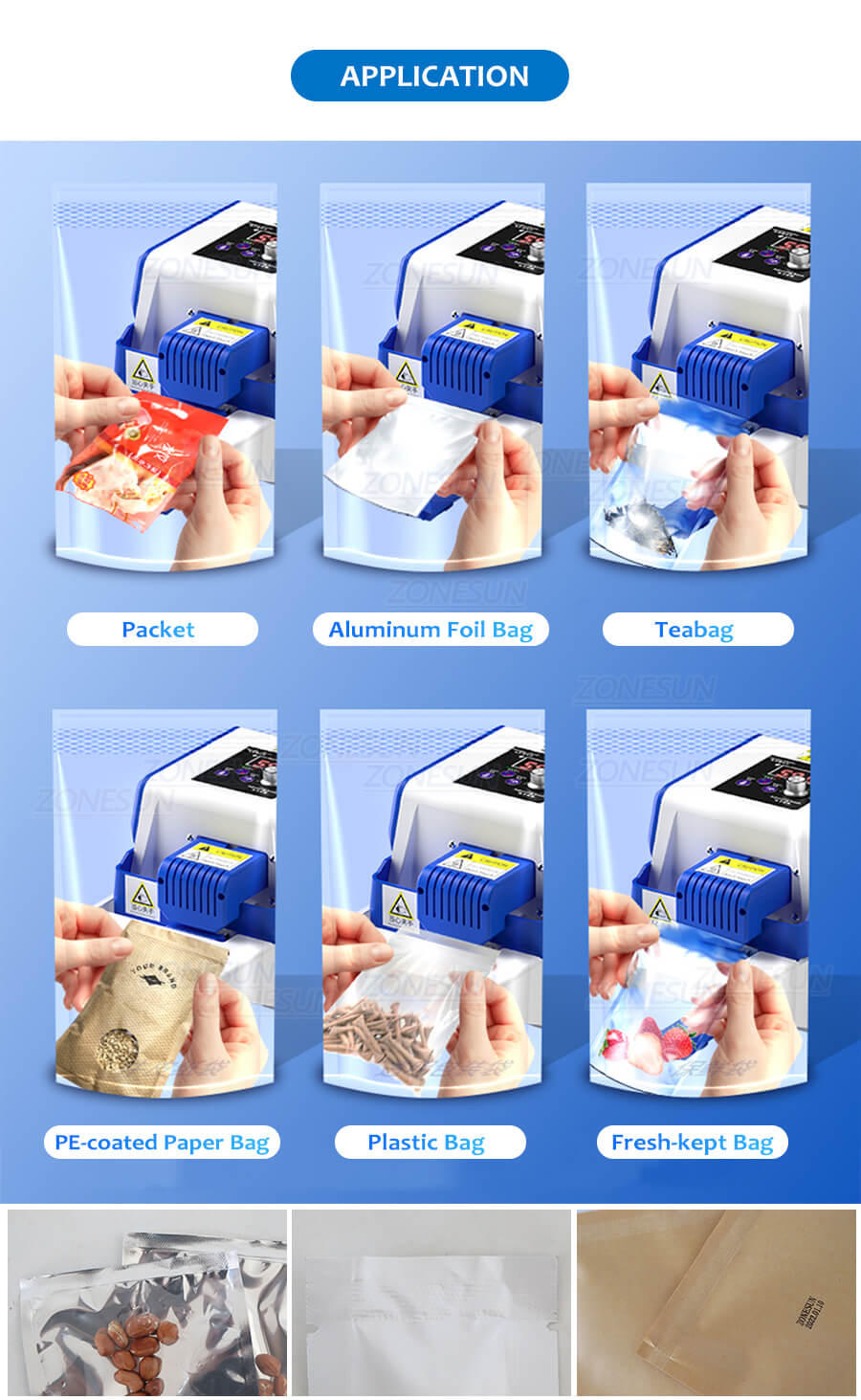 Bag Roller Sealing Machine-ZONESUN TECHNOLOGY LIMITED Bag Roller Sealing Machine-ZONESUN TECHNOLOGY LIMITED