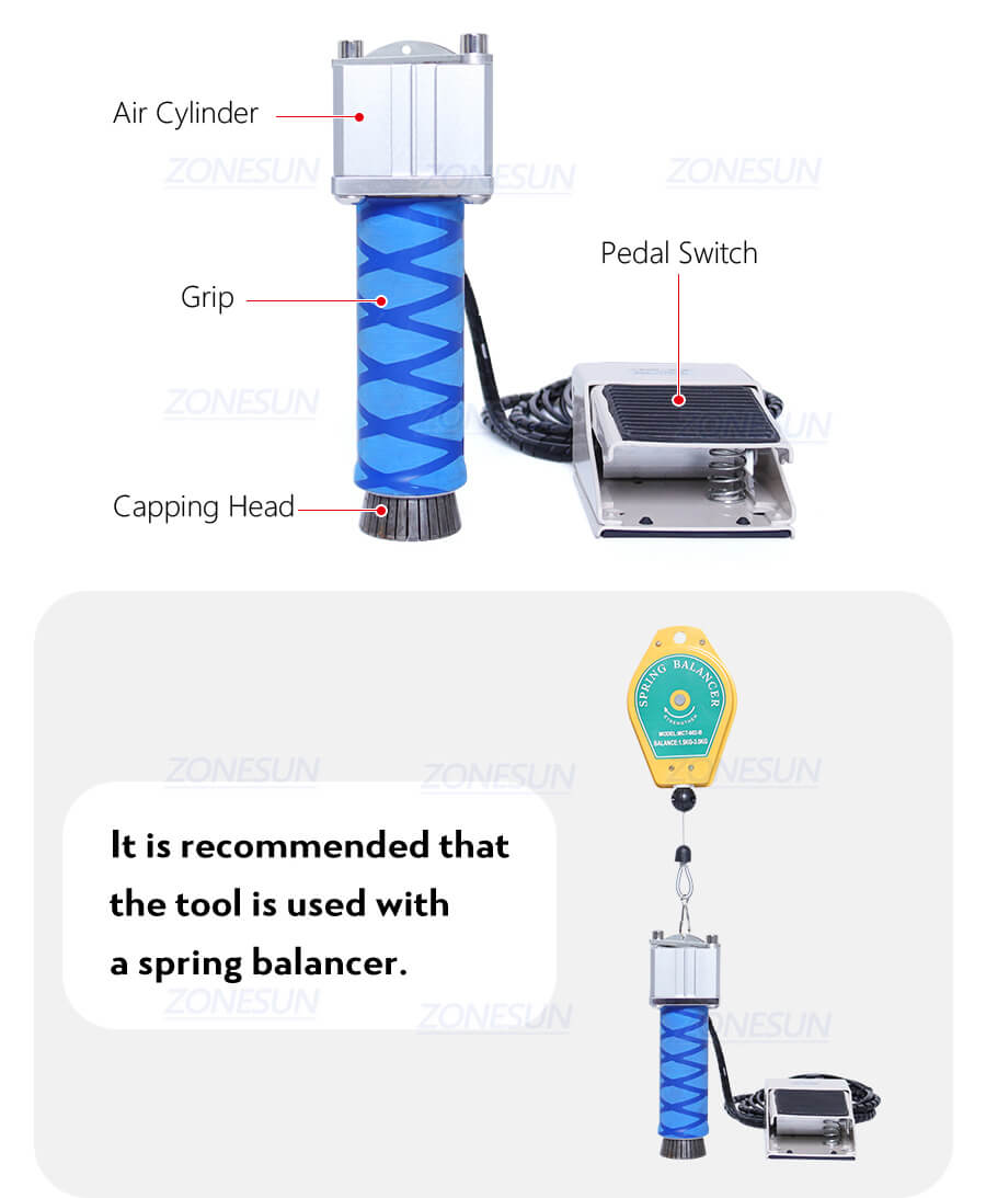 Semi-automatic Pneumatic Capping Machine-ZONESUN TECHNOLOGY LIMITED Semi-automatic Pneumatic Capping Machine-ZONESUN TECHNOLOGY LIMITED