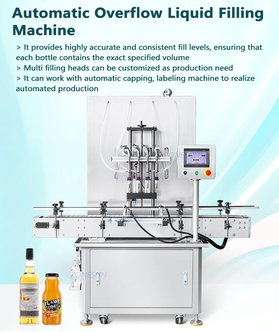 Liquid Overflow Filling Machine With Feeding Pump-ZONESUN TECHNOLOGY LIMITED Liquid Overflow Filling Machine With Feeding Pump-ZONESUN TECHNOLOGY LIMITED