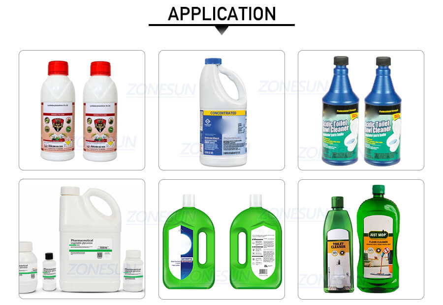 4 Heads Corrosive Liquid Filling Line-ZONESUN TECHNOLOGY LIMITED 4 Heads Corrosive Liquid Filling Line-ZONESUN TECHNOLOGY LIMITED