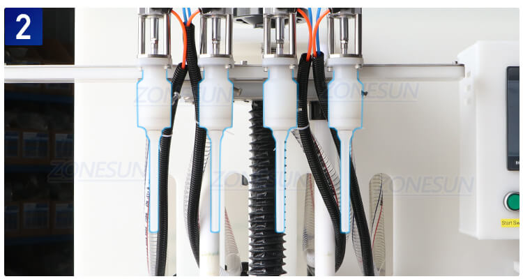 4 Heads Corrosive Liquid Filling Line-ZONESUN TECHNOLOGY LIMITED 4 Heads Corrosive Liquid Filling Line-ZONESUN TECHNOLOGY LIMITED
