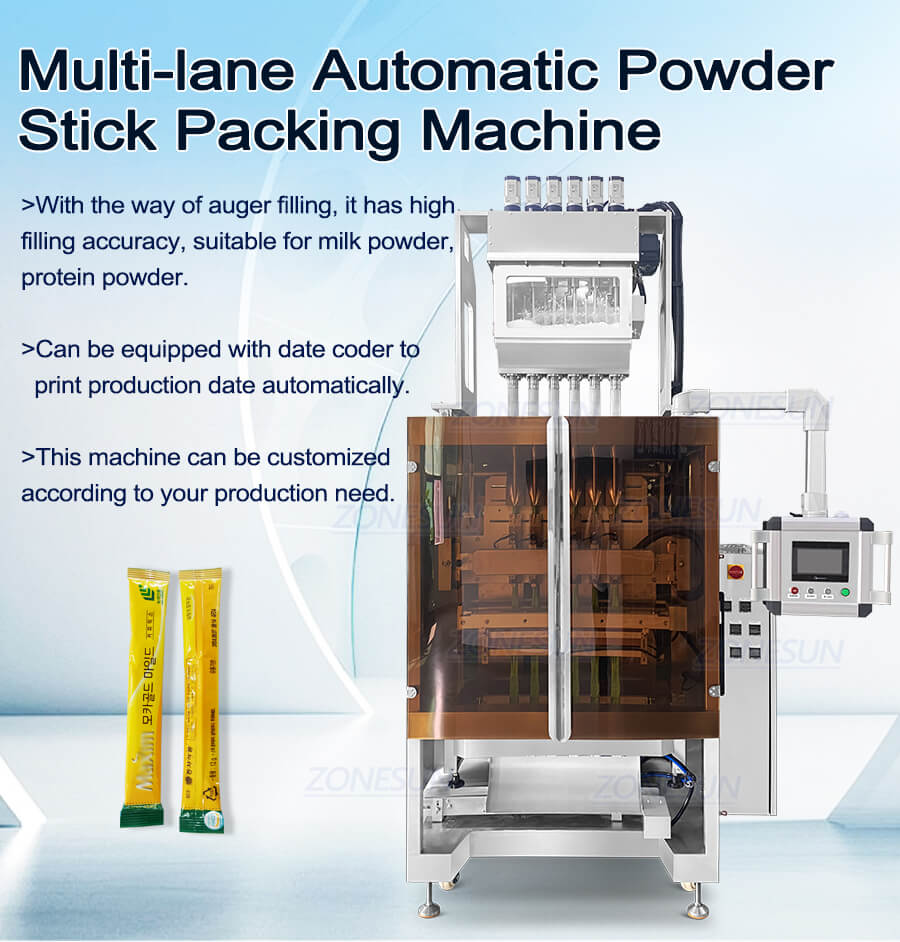 Multi-lane Automatic Powder Stick Packing Machine-ZONESUN TECHNOLOGY LIMITED Multi-lane Automatic Powder Stick Packing Machine-ZONESUN TECHNOLOGY LIMITED