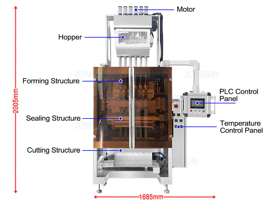 Multi-lane Automatic Powder Stick Packing Machine-ZONESUN TECHNOLOGY LIMITED Multi-lane Automatic Powder Stick Packing Machine-ZONESUN TECHNOLOGY LIMITED