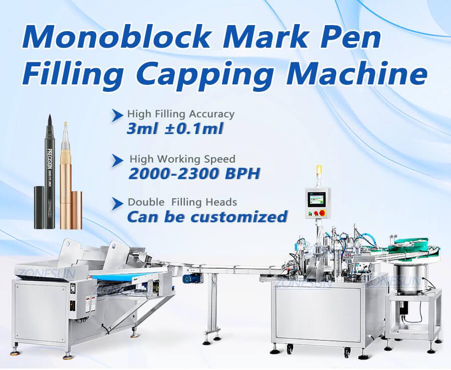 Monoblock Mark Pen Filling Capping Machine-ZONESUN TECHNOLOGY LIMITED Monoblock Mark Pen Filling Capping Machine-ZONESUN TECHNOLOGY LIMITED