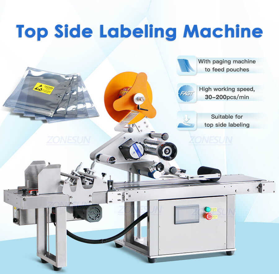 Tabletop Flat Box Card Bag Labeling Machine-ZONESUN TECHNOLOGY LIMITED Tabletop Flat Box Card Bag Labeling Machine-ZONESUN TECHNOLOGY LIMITED