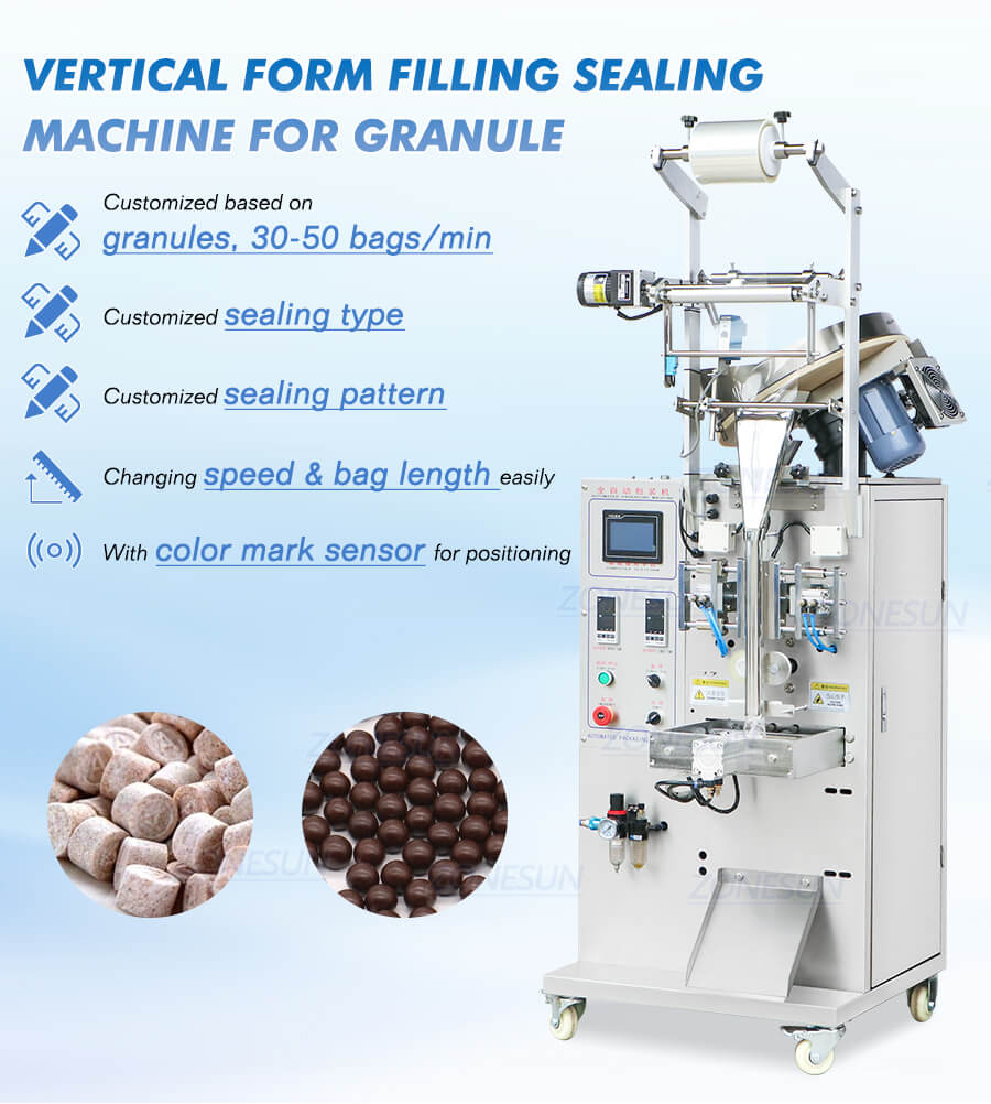 Granule Bag Vertical Form Filling Sealing Machine-ZONESUN TECHNOLOGY LIMITED Granule Bag Vertical Form Filling Sealing Machine-ZONESUN TECHNOLOGY LIMITED