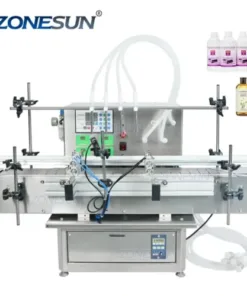 Diaphragm Pump Liquid Filling Machine With Chain Conveyor Belt