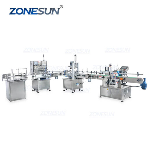 ZONESUN ZS-FAL90 L Configuration Automatic Liquid Filling Capping And Labeling Machine