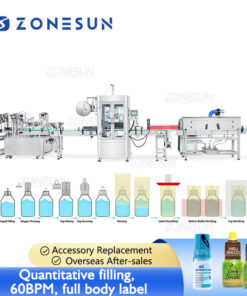 Irregular Bottle Filling Capping Shrink Sleeve Labeling Machine