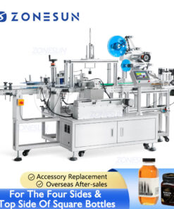 Square Bottle Top And Side Labeling Machine