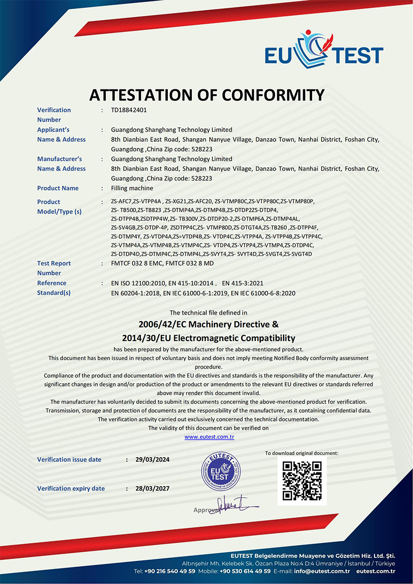 Attestation Of Conformity